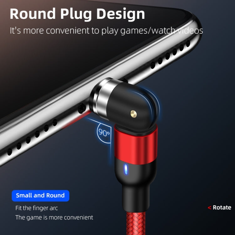 Cavo di ricarica magnetico girevole intrecciato in nylon da USB a 8 pin da 1 m 2 A, 1m 8 Pin
