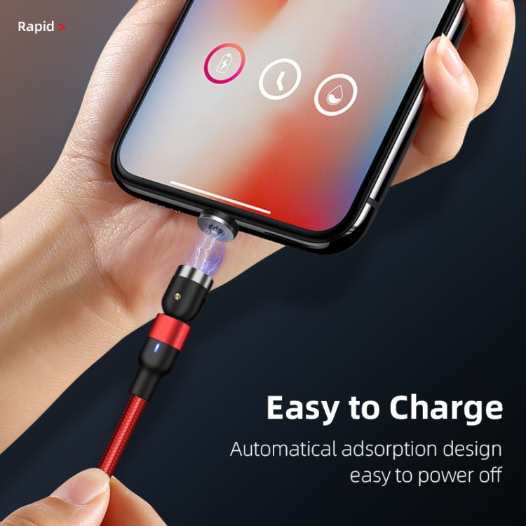 Cavo di ricarica magnetico girevole intrecciato in nylon da USB a 8 pin da 1 m 2 A, 1m 8 Pin