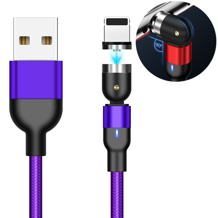 Cavo di ricarica magnetico girevole intrecciato in nylon da USB a 8 pin da 1 m 2 A, 1m 8 Pin