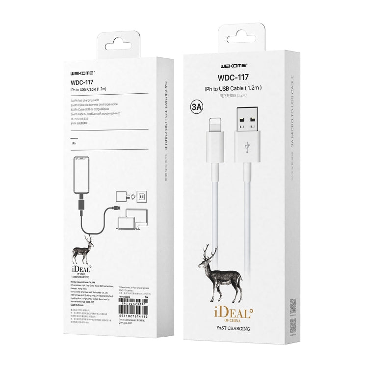 Cavo di ricarica a ricarica rapida WK WDC-117 3A a 8 pin, lunghezza: 1,2 m, 8 Pin