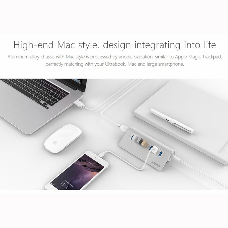 HUB ORICO M3H7-V1 in lega di alluminio 7 porte USB 3.0 con alimentatore da 30 W, M3H7-V1