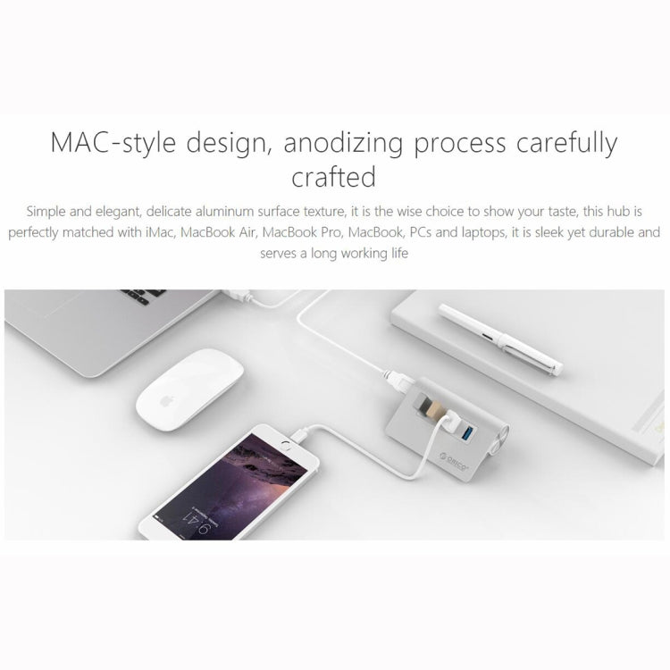 HUB ORICO M3H4-V1 in lega di alluminio 4 porte USB 3.0, M3H4-V1