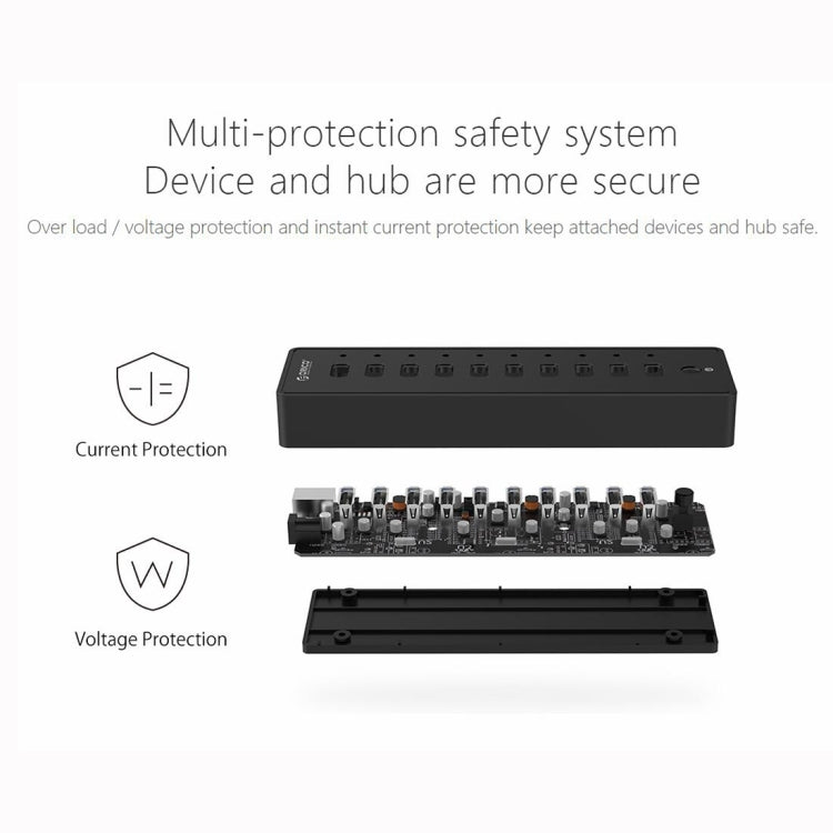 HUB ORICO P10-U2-V1 10 porte USB 2.0, USB 2.0