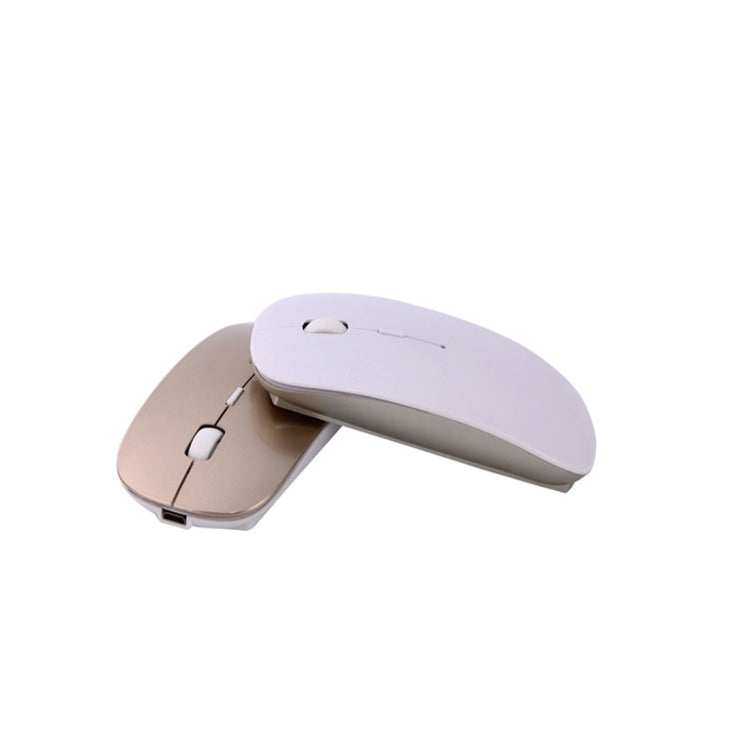 MC-008 Mouse wireless con ricarica della batteria Bluetooth 3.0 per laptop e telefoni cellulari con sistema Android, MC-008 (White), MC-008 (Gold)