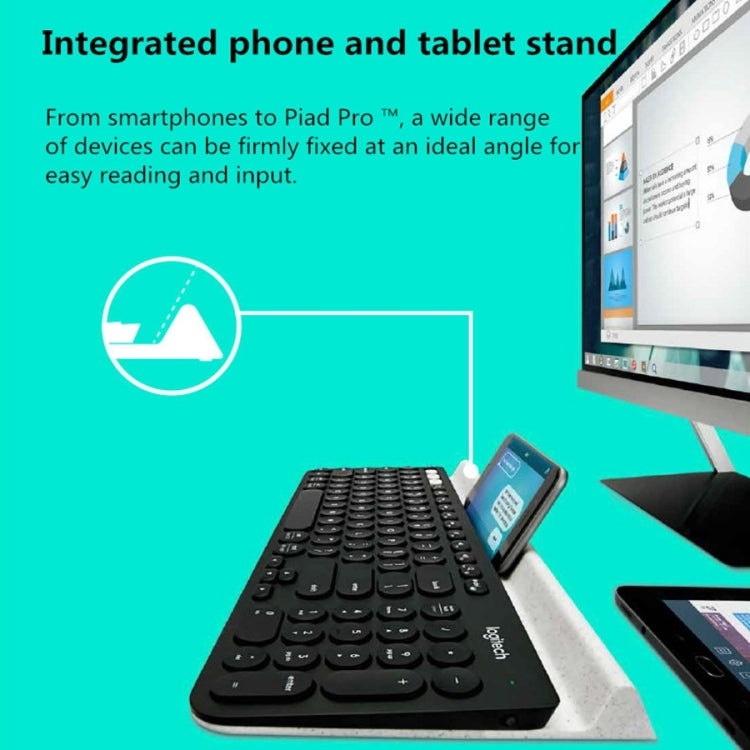 Logitech K780 Tastiera wireless multidispositivo Bluetooth + Unifying Dual Mode con supporto