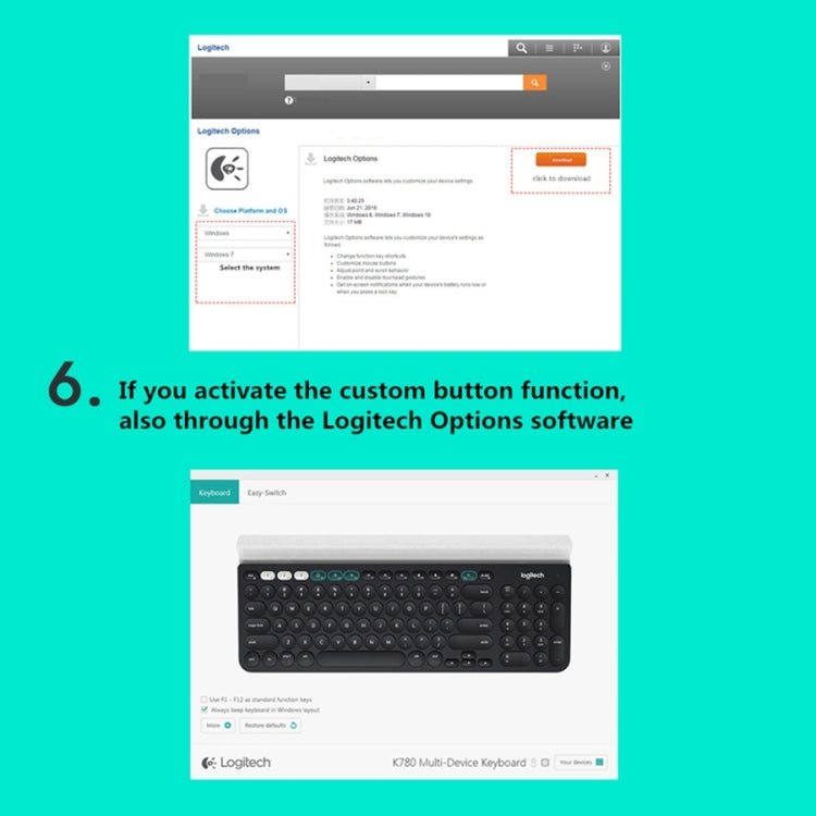 Logitech K780 Tastiera wireless multidispositivo Bluetooth + Unifying Dual Mode con supporto