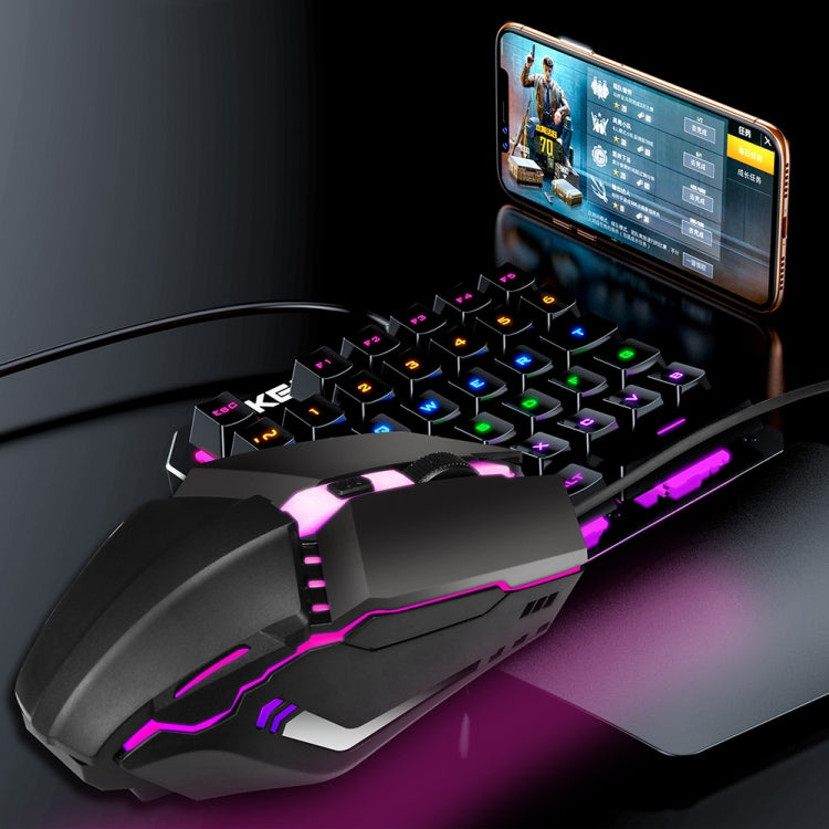 Mouse da gioco cablato luminoso colorato HXSJ S200 USB 2.0 1600 dpi regolabile a 4 tasti, lunghezza: 1,5 m