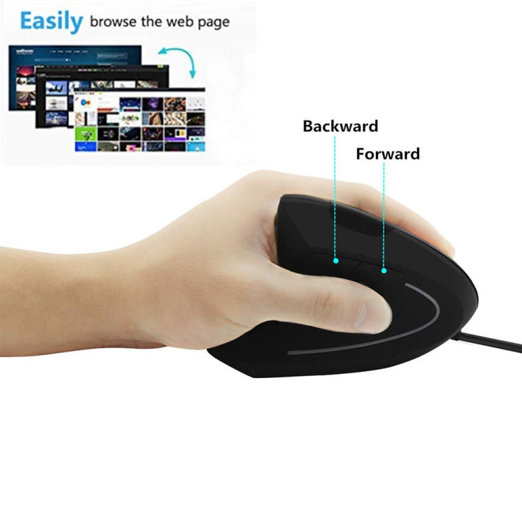 CM0093 Mouse verticale ottico wireless a tre pulsanti versione ricaricabile da 2,4 GHz per mancini, risoluzione: 1000 DPI / 1200 DPI / 1600 DPI, Rechargeable Version