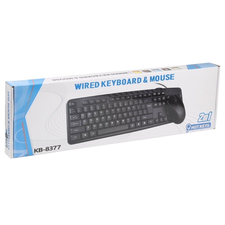 Set tastiera e mouse USB cablato KB-8377, KB-8377