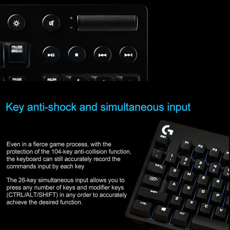 Logitech G610 Tastiera meccanica da gioco cablata USB RGB retroilluminato Asse ciano-blu, KB0458A, KB0458B, KB0458C