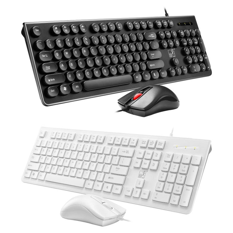 Set tastiera + mouse con tasti rotondi ZGB S500, S500 Round Keycap (Black), S500 Round Keycap (White)