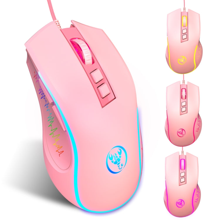 Mouse da gioco cablato HXSJ X100 a 7 pulsanti, 3600 DPI, con luce fredda, lunghezza cavo: 1,5 m