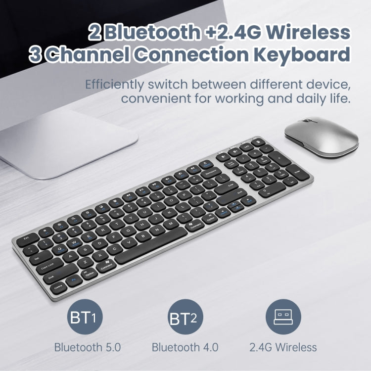 Tastiera wireless Bluetooth K4500 + set mouse silenzioso con ricarica in tre modalità