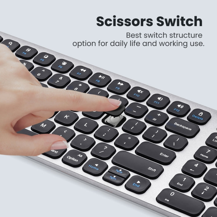 Tastiera wireless Bluetooth K4500 + set mouse silenzioso con ricarica in tre modalità