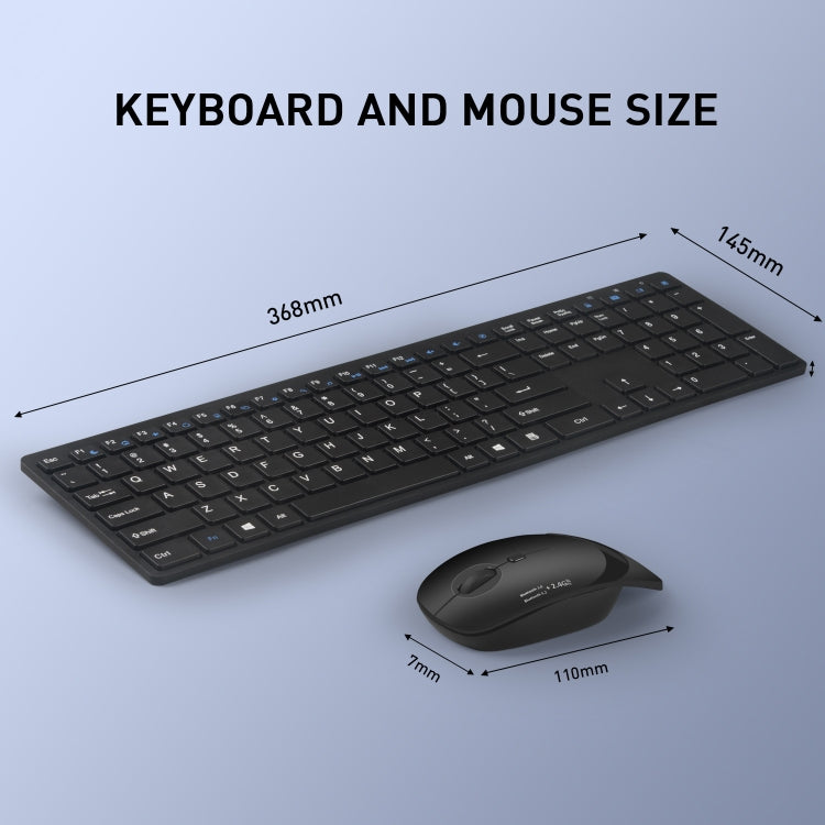 MKESPN 8022 Set tastiera e mouse wireless ultrasottile con piedino a forbice 2.4G