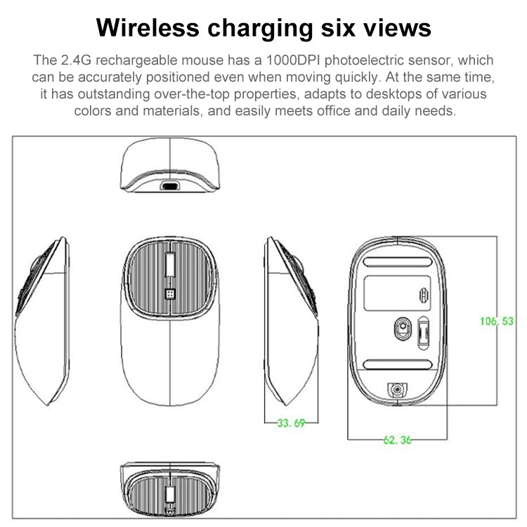 MKESPN SXS-5600 Mouse wireless 2.4G ricaricabile di tipo C