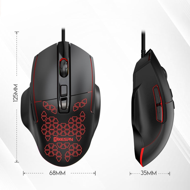 MKESPN X11 Mouse da gioco cablato a macrodefinizione a 7 pulsanti 7200 DPI RGB, x11