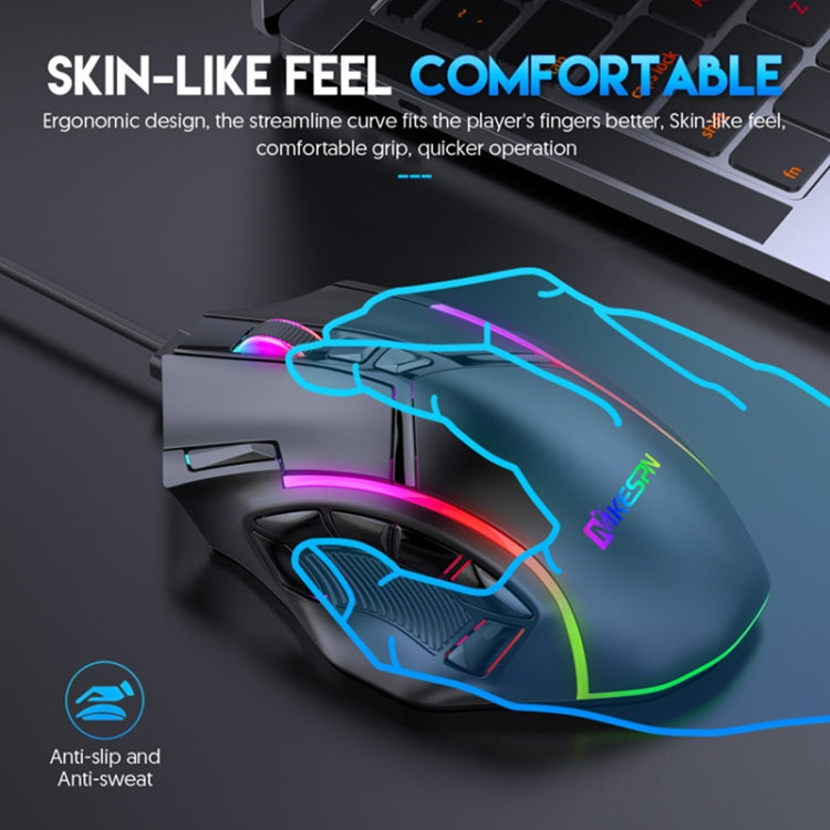 MKESPN X15 Mouse cablato RGB con definizione macro a 12 pulsanti a piena velocità 12800 DPI, x15