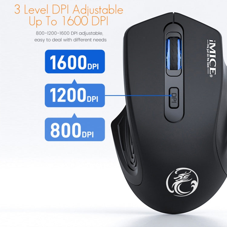 iMICE G-1800 Mouse wireless silenzioso ricaricabile a 4 pulsanti 1600 DPI 2,4 GHz per computer PC portatile