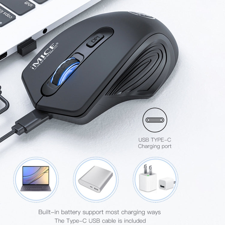iMICE G-1800 Mouse wireless silenzioso ricaricabile a 4 pulsanti 1600 DPI 2,4 GHz per computer PC portatile
