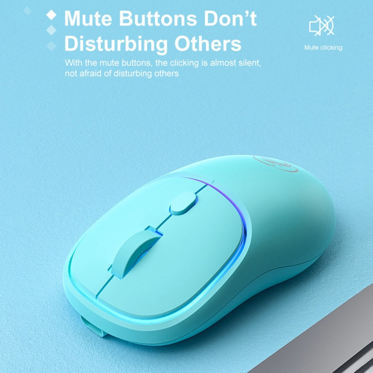 iMICE W-618 Mouse wireless silenzioso Bluetooth ricaricabile a 4 pulsanti 1600 DPI 2,4 GHz per computer PC portatile, W-618 2.4GHz & Bluetooth