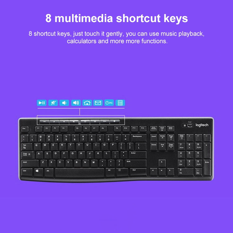Tastiera silenziosa ultrasottile wireless singola Logitech K270