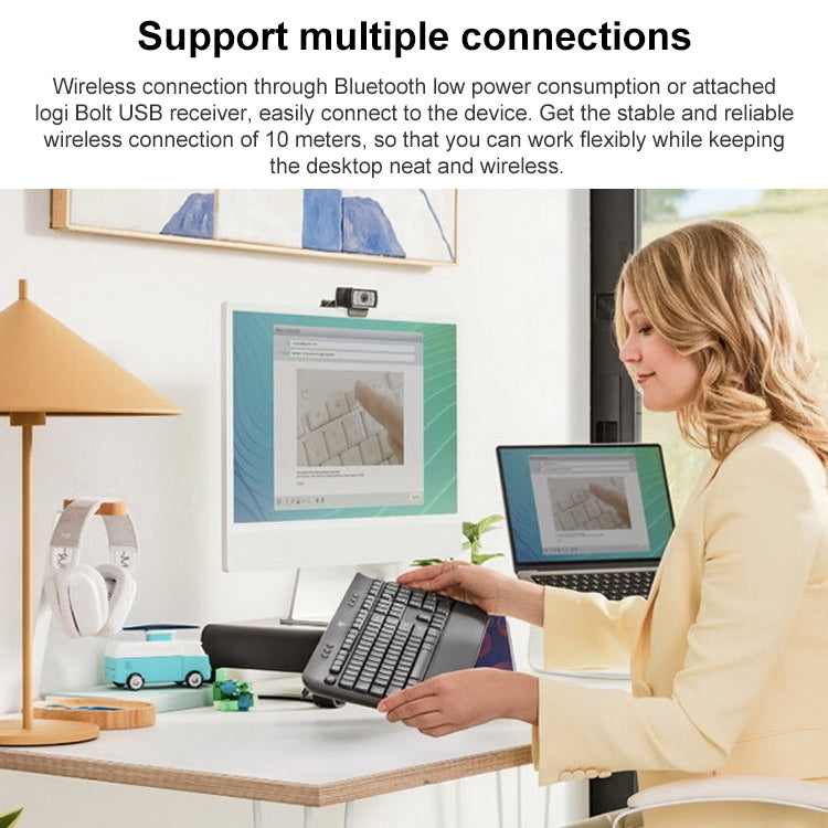 Tastiera silenziosa wireless Bluetooth Dual Mode Logitech K650