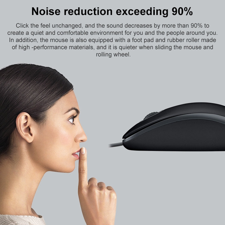 Mouse silenzioso USB con cavo Logitech M110 1000 DPI