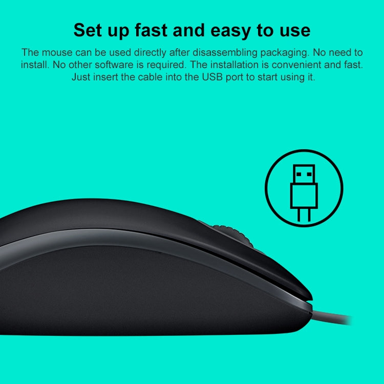 Mouse silenzioso USB con cavo Logitech M110 1000 DPI