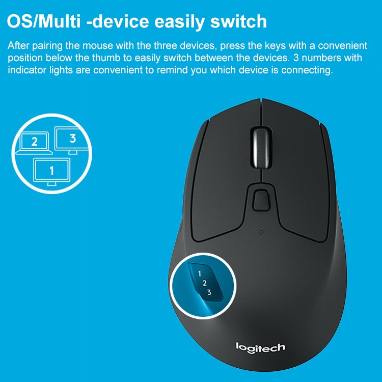 Mouse multimodale wireless Bluetooth Logitech M720 1000 DPI 2,4 GHz