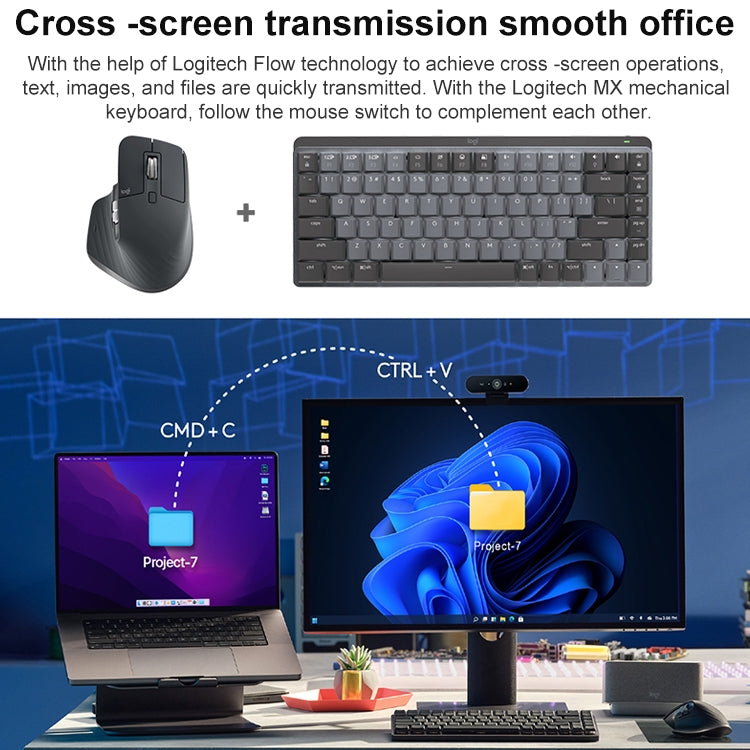 Mouse ergonomico wireless Bluetooth dual mode Logitech MX Master 3s 8000 DPI 2,4 GHz