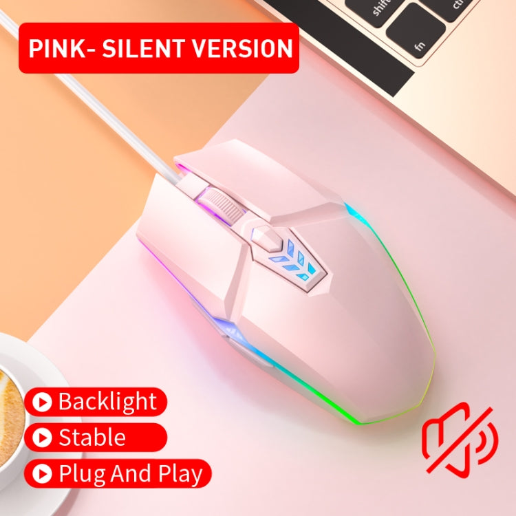 Mouse da gioco da ufficio cablato USB leggero colorato S700