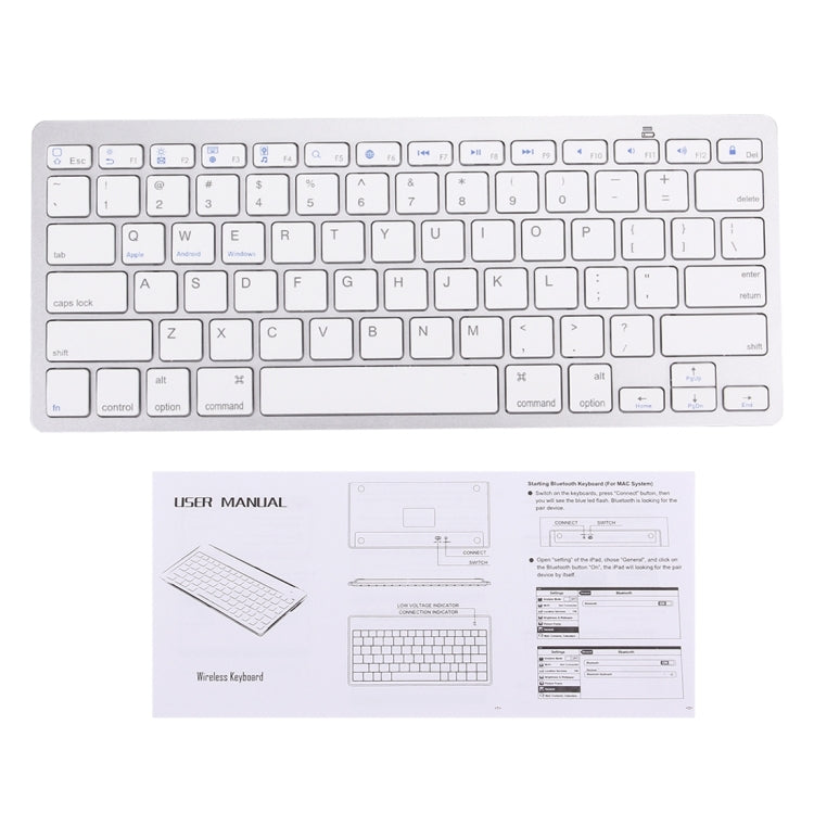 Tastiera ultrasottile Bluetooth wireless BK-3001 a 78 tasti per Windows / iPad / iPhone