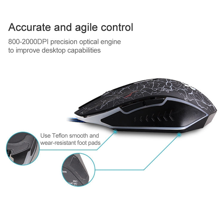 Mouse USB retroilluminato a LED cablato MC Saite A70