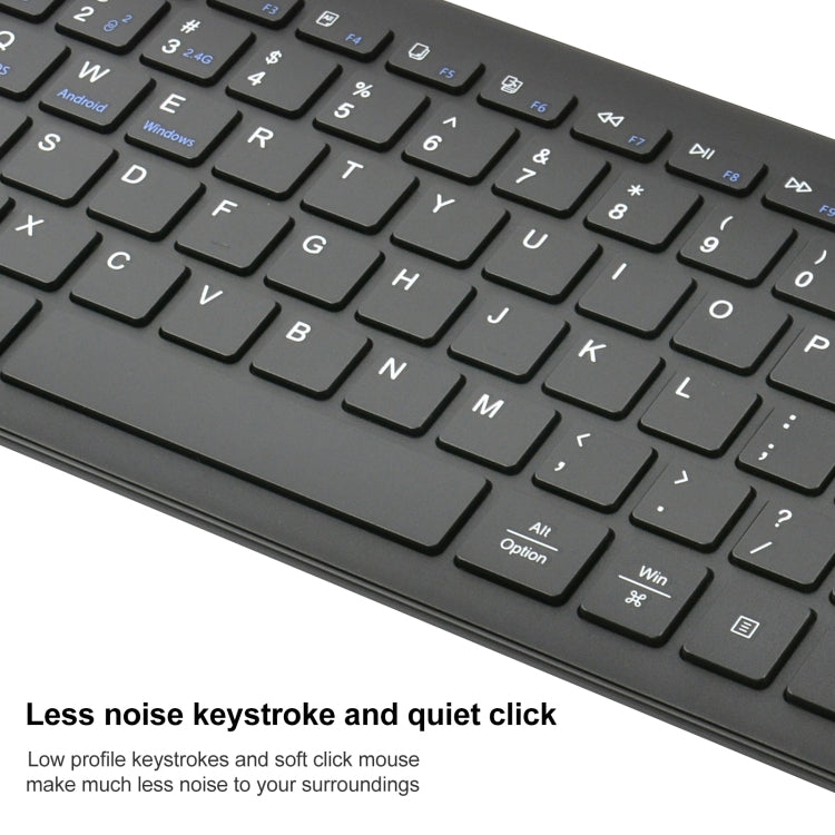 169 Tastiera wireless dual mode da 2,4 Ghz + Bluetooth, compatibile con ISO, Android e Windows, 169 Keyboard