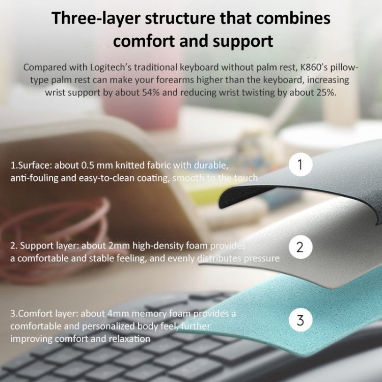 Tastiera wireless Logitech ERGO K860 2.4G Tastiera divisa ergonomica Bluetooth doppia modalità