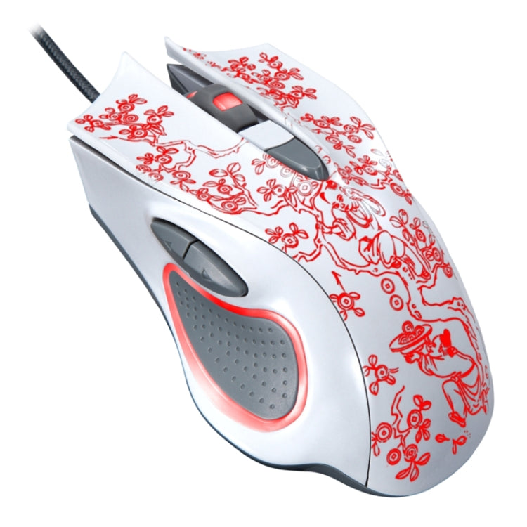 Mouse da gioco ottico e-sport cablato con retroilluminazione a LED regolabile a quattro velocità USB ZGB 169 USB 2400 DPI con contrappeso, lunghezza: 1,45 m, 169 Black, 169 White