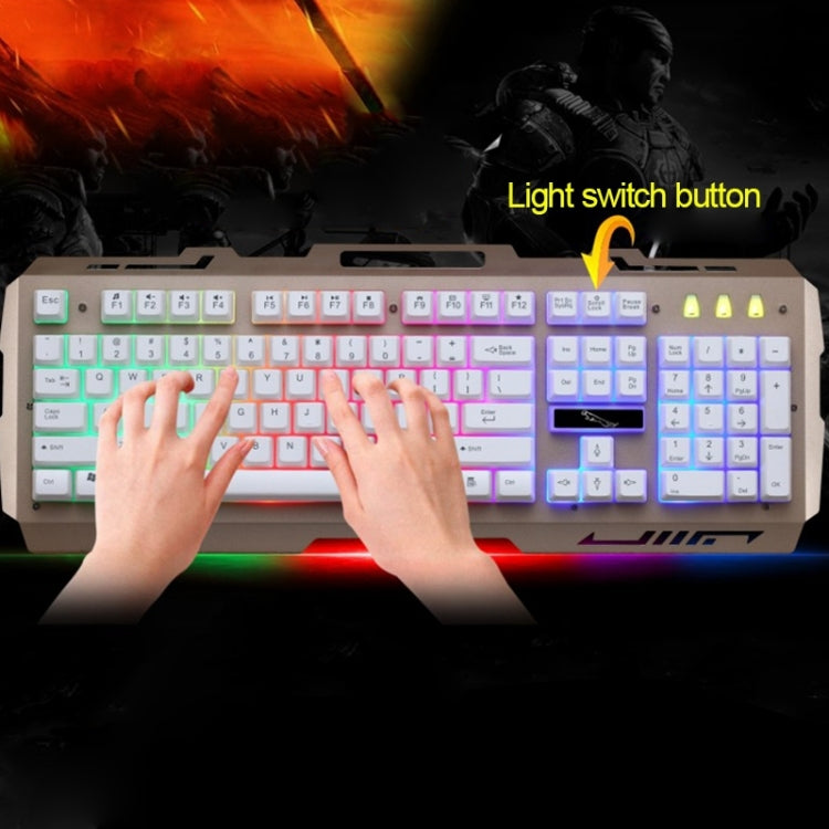 Chasing Leopard G700 USB RGB retroilluminato set mouse e tastiera da gioco ottici cablati, lunghezza cavo tastiera: 1,35 m, lunghezza cavo mouse: 1,3 m, G700 Black, G700 White