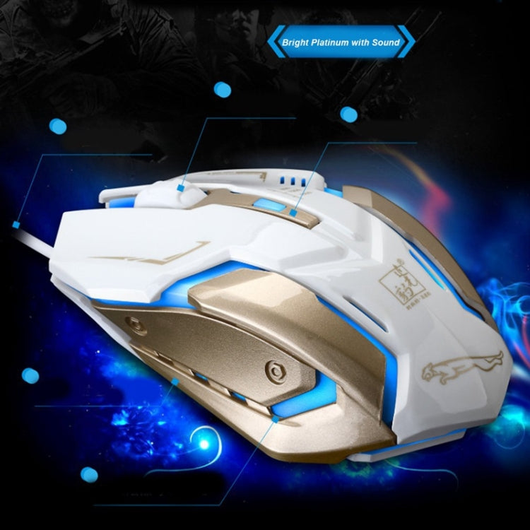 Chasing Leopard K1 USB 1600 DPI Mouse da gioco ottico cablato con retroilluminazione a LED regolabile a tre velocità, lunghezza: 1,3 m