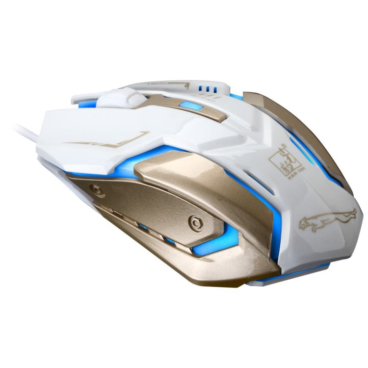 Chasing Leopard K1 USB 1600 DPI Mouse da gioco ottico cablato con retroilluminazione a LED regolabile a tre velocità, lunghezza: 1,3 m