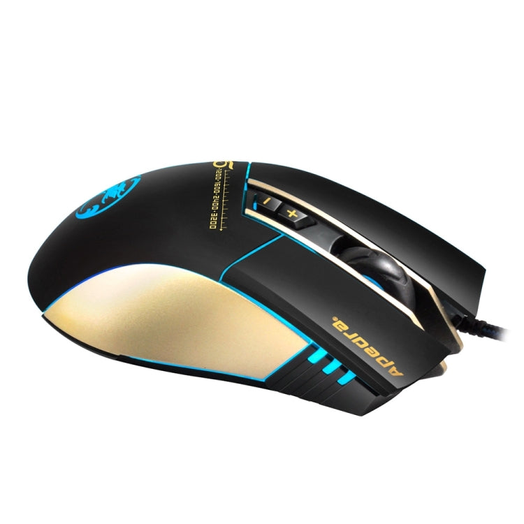 Apedra iMICE A5 Mouse da gioco ad alta precisione LED Luce respiratoria controllata a quattro colori USB 7 pulsanti Mouse da gioco ottico cablato 3200 DPI per computer PC portatile, iMICE A5