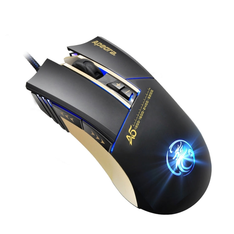 Apedra iMICE A5 Mouse da gioco ad alta precisione LED Luce respiratoria controllata a quattro colori USB 7 pulsanti Mouse da gioco ottico cablato 3200 DPI per computer PC portatile, iMICE A5