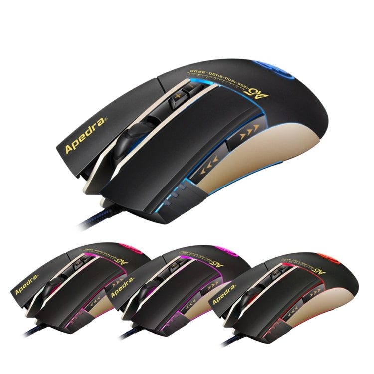 Apedra iMICE A5 Mouse da gioco ad alta precisione LED Luce respiratoria controllata a quattro colori USB 7 pulsanti Mouse da gioco ottico cablato 3200 DPI per computer PC portatile, iMICE A5