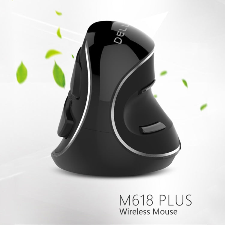 Mouse ergonomico verticale portatile wireless DELUX M618 Plus 2.4G 1600 DPI, 1600DPI Wireless