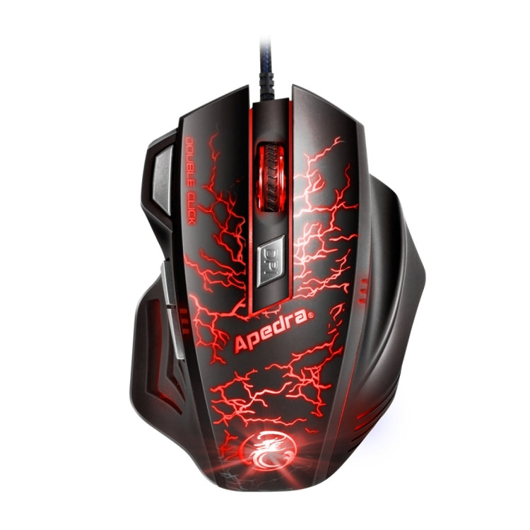 Apedra iMICE A7 Mouse da gioco ad alta precisione LED Luce respiratoria controllata a quattro colori USB 7 pulsanti Mouse da gioco ottico cablato 3200 DPI per computer PC portatile, iMICE A7