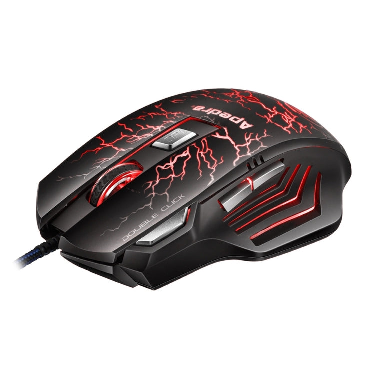 Apedra iMICE A7 Mouse da gioco ad alta precisione LED Luce respiratoria controllata a quattro colori USB 7 pulsanti Mouse da gioco ottico cablato 3200 DPI per computer PC portatile, iMICE A7