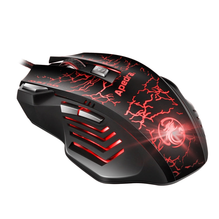 Apedra iMICE A7 Mouse da gioco ad alta precisione LED Luce respiratoria controllata a quattro colori USB 7 pulsanti Mouse da gioco ottico cablato 3200 DPI per computer PC portatile, iMICE A7