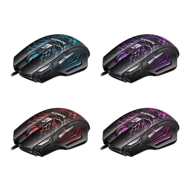 Apedra iMICE A7 Mouse da gioco ad alta precisione LED Luce respiratoria controllata a quattro colori USB 7 pulsanti Mouse da gioco ottico cablato 3200 DPI per computer PC portatile, iMICE A7