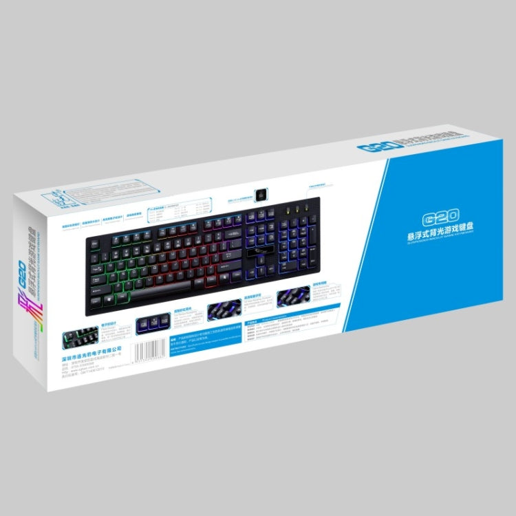 Tastiera da gioco ZGB G20 104 tasti USB cablata meccanica con tastiera per computer luminosa