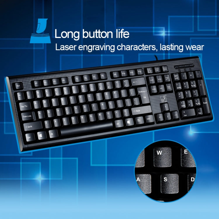 ZGB Q9 104 tasti USB Wired Grid Texture Tastiera da ufficio per giochi generali